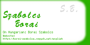 szabolcs borai business card